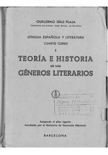 Teor�a e Historia de los G�neros literarios